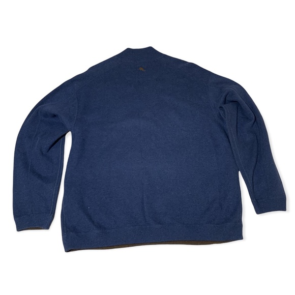 Tommy Bahama size 1XB cotton reversible sweater. Blue/brown like new - Picture 2 of 4